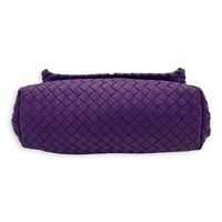 Intrecciato Shoulder Bag Purple in Calfskin, Ruthenium hardware