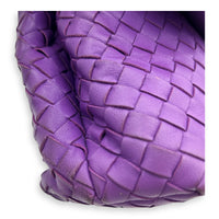 Intrecciato Shoulder Bag Purple in Calfskin, Ruthenium hardware