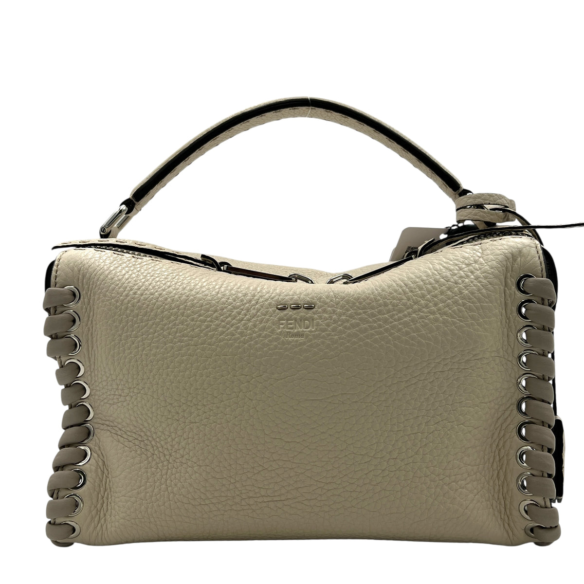 Lei Selleria Top Handle Bag Beige in Calfskin, Silver hardware