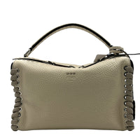 Lei Selleria Top Handle Bag Beige in Calfskin, Silver hardware