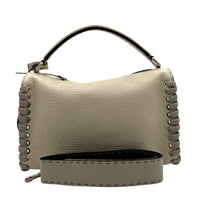 Lei Selleria Top Handle Bag Beige in Calfskin, Silver hardware