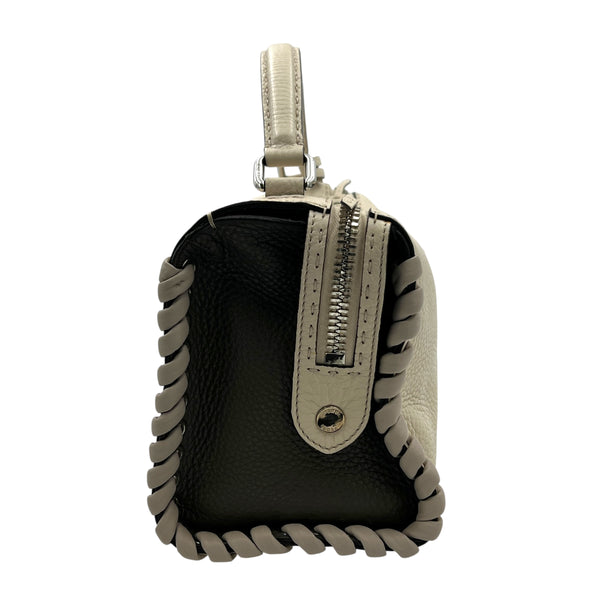 Lei Selleria Top Handle Bag Beige in Calfskin, Silver hardware