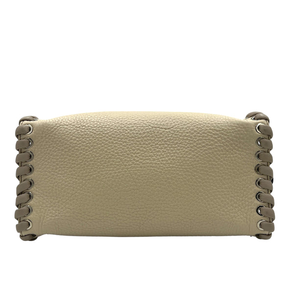 Lei Selleria Top Handle Bag Beige in Calfskin, Silver hardware