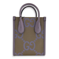 GG Mini Multi-colour Top Handle Bag in Canvas, Gold hardware
