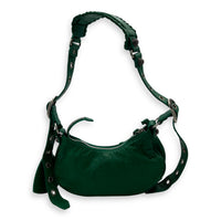 Le Cagole Shoulder Bag XS Green in Calfskin, Silver hardware