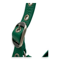Le Cagole Shoulder Bag XS Green in Calfskin, Silver hardware