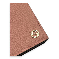 GG Wallet On Chain Pink in Calfskin, Gold hardware