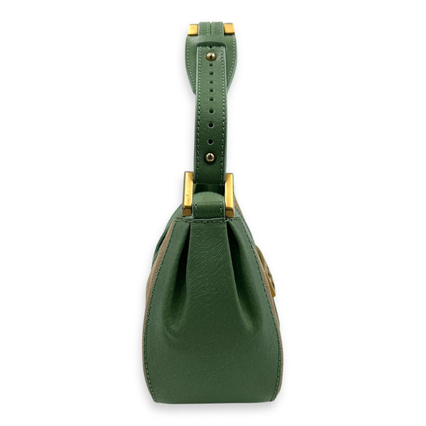 Baguette Shoulder Bag Multi-colour in Canvas, Gold hardware