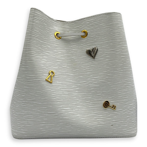 NeoNoe MM Love Lock Bucket Bag in Epi Leather, Mixed hardware