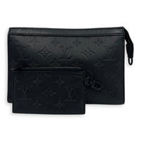 Gaston Wearable Wallet Black Crossbody Bag in Monogram Empreinte Leather, Black hardware