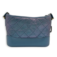 Gabrielle Small Iridescent Purple Blue Shoulder Bag in Calfskin, Mixed hardware