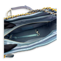 Gabrielle Small Iridescent Purple Blue Shoulder Bag in Calfskin, Mixed hardware