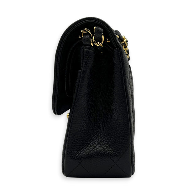 Classic Shoulder Bag Small Black in Caviar Leather, Gold hardware