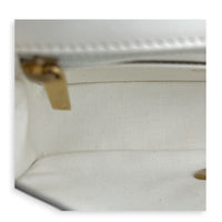 Rectangle Pearl Chain Shoulder Bag White in Lambskin, Gold hardware