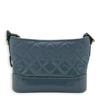 Gabrielle Shoulder Bag Blue in Calfskin, Mixed hardware