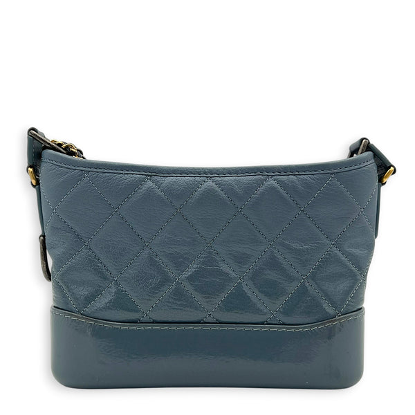 Gabrielle Shoulder Bag Blue in Calfskin, Mixed hardware