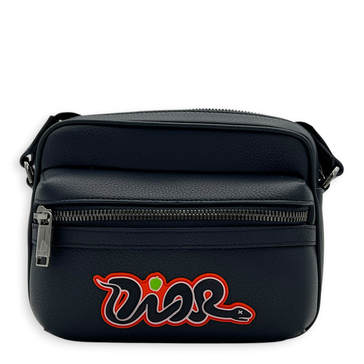 Rider Shoulder Bag Mini Blue in Calfskin, Gunmetal hardware