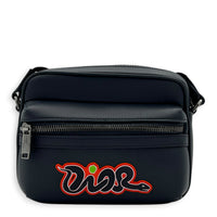 Rider Shoulder Bag Mini Blue in Calfskin, Gunmetal hardware