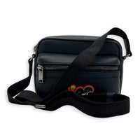 Rider Shoulder Bag Mini Blue in Calfskin, Gunmetal hardware