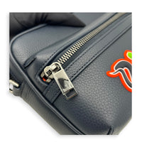 Rider Shoulder Bag Mini Blue in Calfskin, Gunmetal hardware