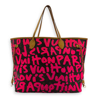 Neverfull Grafitti Tote Bag GM Brown in Monogram Coated Canvas, Gold hardware