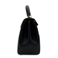 16 Top Handle Bag Black in Calfskin, Gold hardware