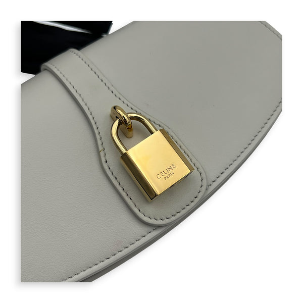 Tabou Shoulder Bag White in Calfskin, Gold hardware