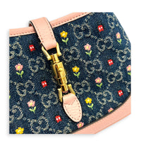 Jackie 1961 Mini Limited Edition Pink/Blue Crossbody Bag in Denim, Gold hardware