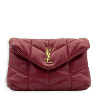 Puffer Crossbody Bag Toy Red in Lambskin, Gold hardware