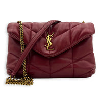 Puffer Crossbody Bag Toy Red in Lambskin, Gold hardware