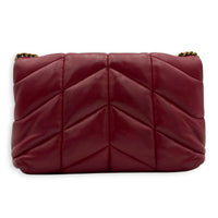 Puffer Crossbody Bag Toy Red in Lambskin, Gold hardware