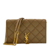 Becky Shoulder Bag Beige in Lambskin, Gold hardware