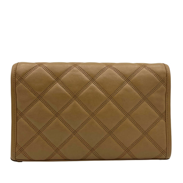 Becky Shoulder Bag Beige in Lambskin, Gold hardware