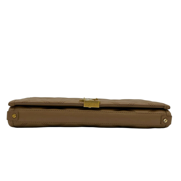 Becky Shoulder Bag Beige in Lambskin, Gold hardware
