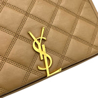 Becky Shoulder Bag Beige in Lambskin, Gold hardware