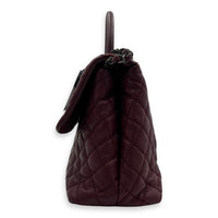 Coco Handle Quilted Top Handle Bag Red in Caviar Leather, Ruthenium hardware