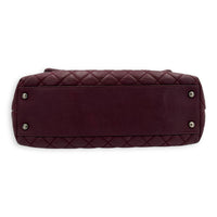 Coco Handle Quilted Top Handle Bag Red in Caviar Leather, Ruthenium hardware