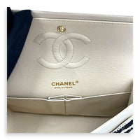 Coco Sailor Flap Black and White Shoulder Bag in Jersey, Silver hardware