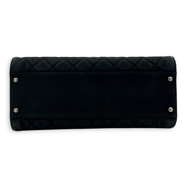 2.55 Black Tote Bag in Nubuck, Ruthenium hardware