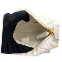 23B Mini Hobo Top Handle Bag White in Caviar Leather, Gold hardware