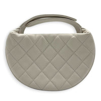 23B Mini Hobo Top Handle Bag White in Caviar Leather, Gold hardware
