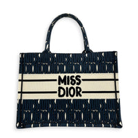 Miss Dior Book Tote Medium Blue Tote Bag in Canvas