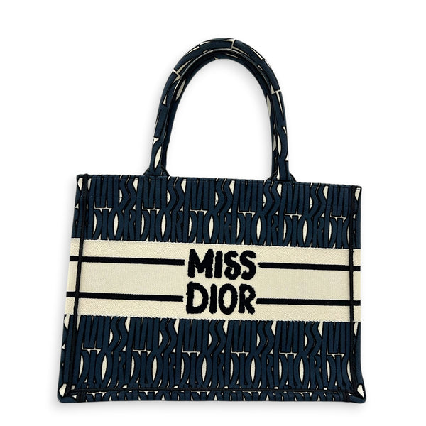 Miss Dior Book Tote Medium Blue Tote Bag in Canvas