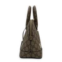 The Hacker Project Ville Brown Top Handle Bag in Coated Canvas, Gold hardware