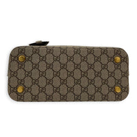 The Hacker Project Ville Brown Top Handle Bag in Coated Canvas, Gold hardware