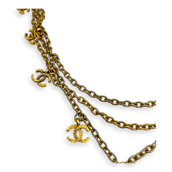 Vintage 9 Motif Charms Necklace Gold in 24K Gold, Gold hardware