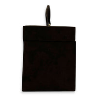 Jewellery Case Vanity Top Handle Bag Brown in Suede Leather, Gold hardware