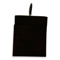 Jewellery Case Vanity Top Handle Bag Brown in Suede Leather, Gold hardware