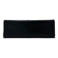 Braided Stitch Top Handle Bag Black in Crocodile Embossed Calfskin, Gold hardware