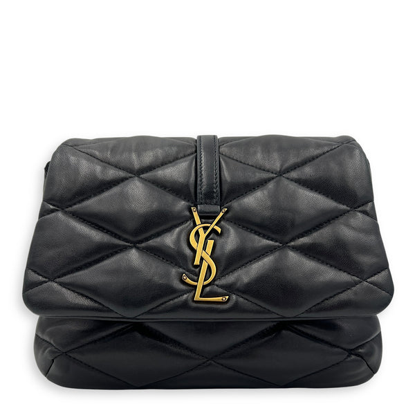 Le 5 A 7 Shoulder Bag Black in Lambskin, Gold hardware